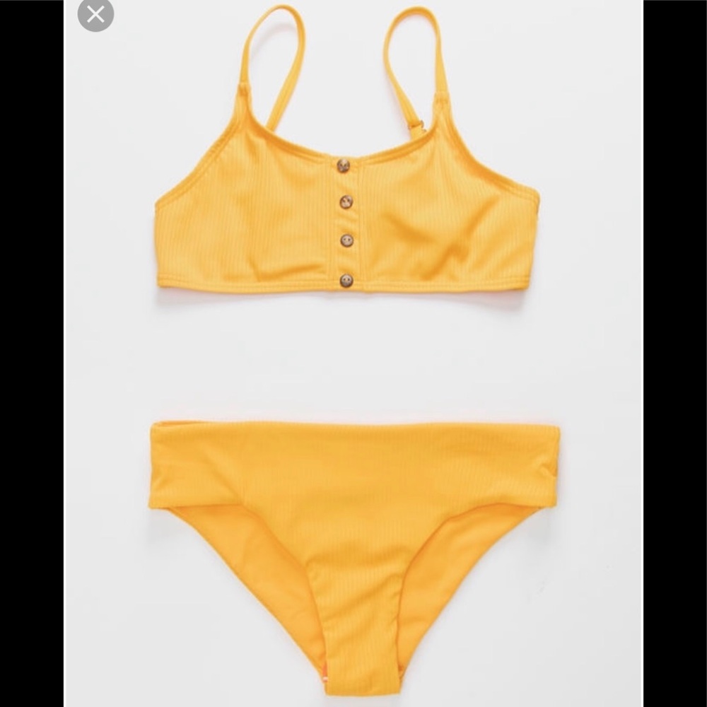 Tilly’s Damsel Ribbed Henley Yellow Bikini